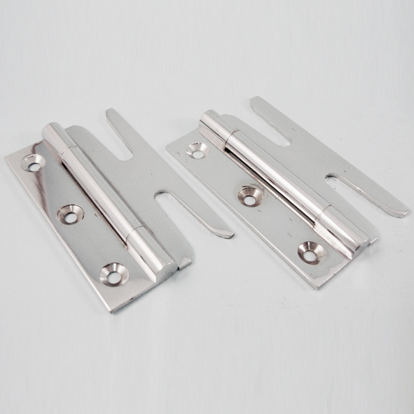 THD189/CP  075mm  Polished Chrome [12.5kg]  Unwashered Brass Simplex Slotted Hinges