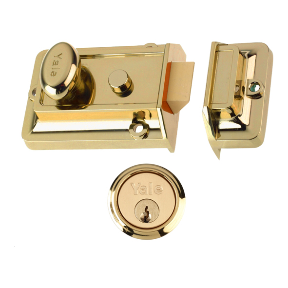 77-LUX  92 x 66mm [60mm]  Brass Cyl / Brass Case  Yale Traditional Rim Nightlatch