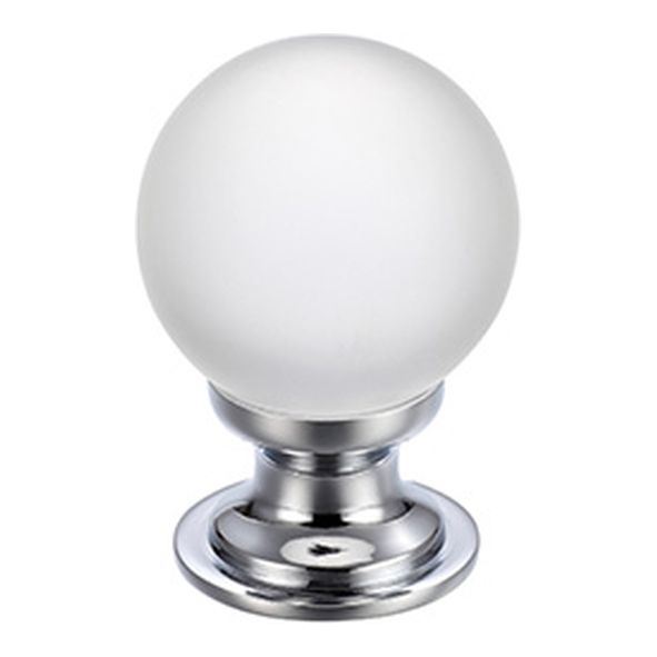 FCH04ACP  25mm  Polished Chrome / Frosted  Fulton & Bray Frosted Cabinet Knob