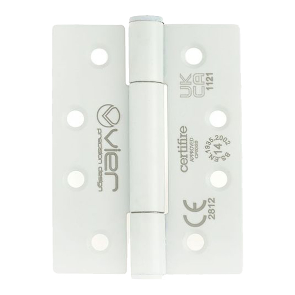 VHC243-PCW  102 x 076 x 3.0mm  White [160kg]  G14 CE Concealed Bearing Square Corner 201 Stainless Butt Hinges