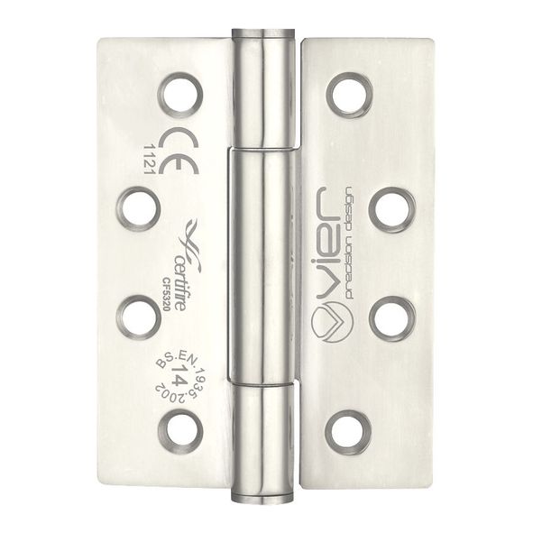 VHC243-PSS  102 x 076 x 3.0mm  Polished [160kg]  G14 CE Concealed Bearing Square Corner 201 Stainless Butt Hinges