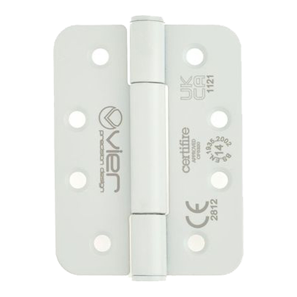 VHC243R-PCW  102 x 076 x 3.0mm  White [160kg]  G14 CE Concealed Bearing Radiused Corner 201 Stainless Butt Hinges