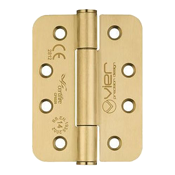 VHC243RPVDSB  102 x 076 x 3.0mm  PVD Satin Brass [160kg]  G14 CE Concealed Bearing Radiused Corner 201 Stainless Butt Hinges