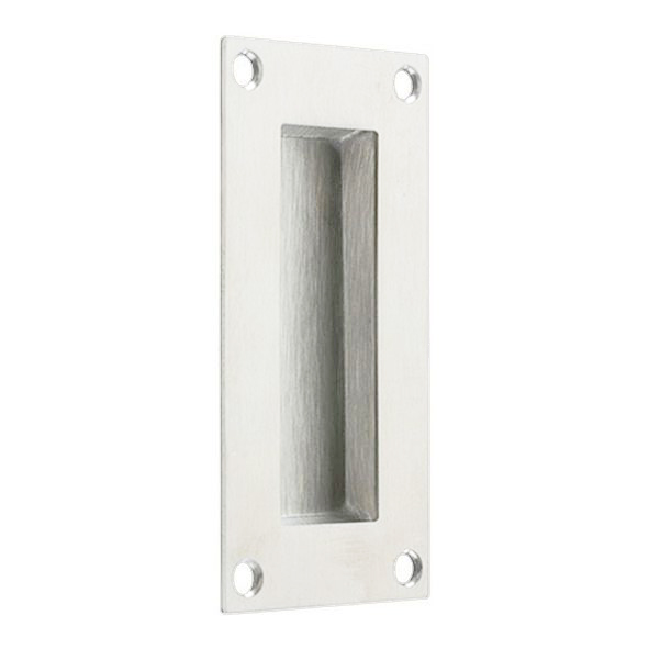 FOFP-02  102 x 50mm  Polished Stainless  Format Rectangular Face Fixing Flush Pull