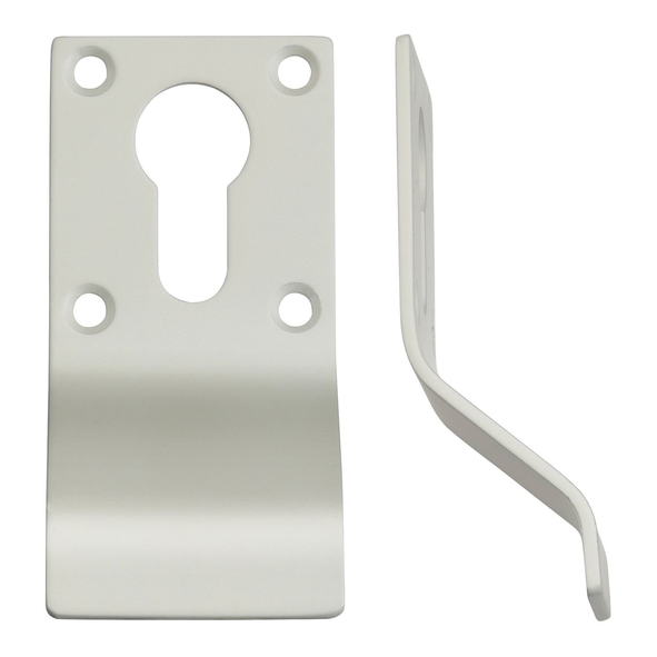 ZAS16-PCW • White • Zoo Hardware Euro Cylinder Finger Pull