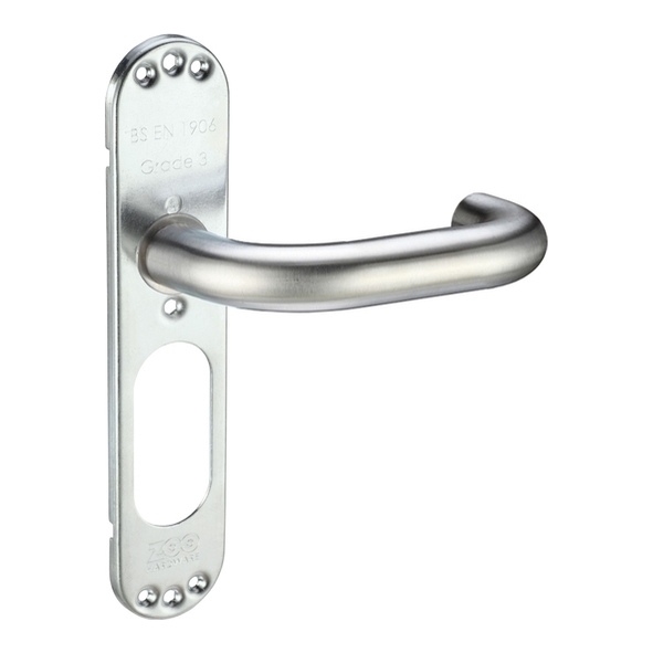 ZCSIP22 • Satin Stainless • Zoo Hardware Grade 304 22mm Ø Levers On Large Inner Backplates
