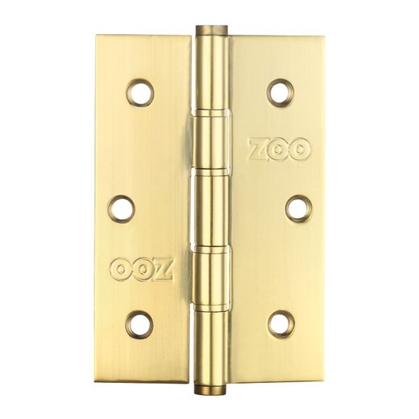 ZHSS352PVD  076 x 050 x 1.5mm  PVD Brass [40kg]  Slim Knuckle Ball Bearing Square Corner 201 Stainless Butt Hinges