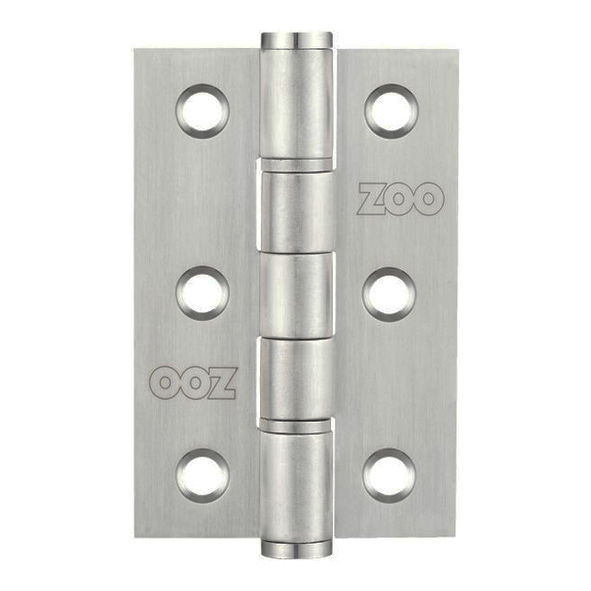 ZHSSW232S  076 x 050 x 2.0mm  Satin [25kg]  Washered Square Corner Stainless Steel Butt Hinges