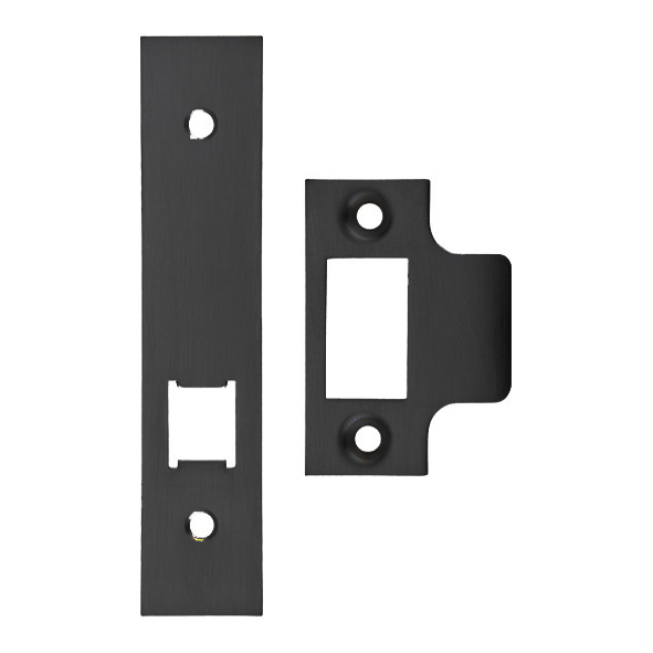 ZLAP17BPCB • Square Forend & Striker • Unbranded • Black • For Zoo Hardware Horizontal Mortice Latch