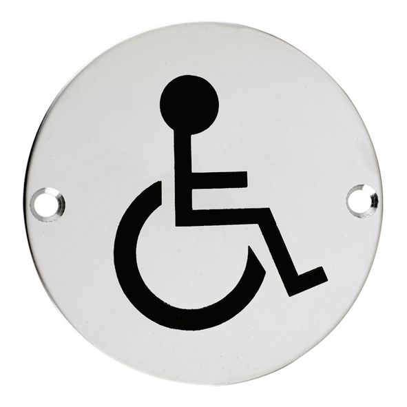 E424-02  075mm   Polished Stainless  Format Screen Printed Disabled Symbol