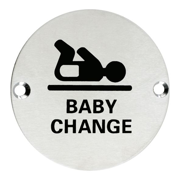 E426-04  075mm   Satin Stainless  Format Screen Printed Baby Change Symbol