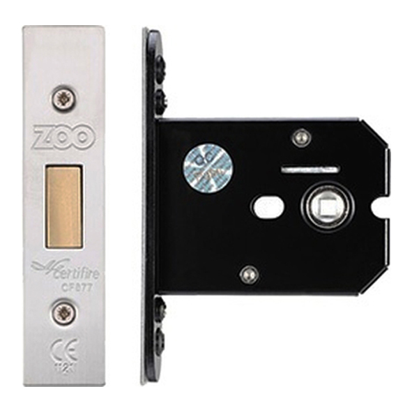 ZUKFD76SS • 076mm [057mm] • Satin Stainless • Square • Zoo Hardware Square Case Deadbolt