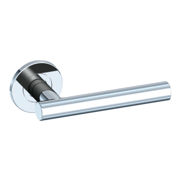 106/S-02  Polished Stainless  Format Straight Tee Levers On Round Roses