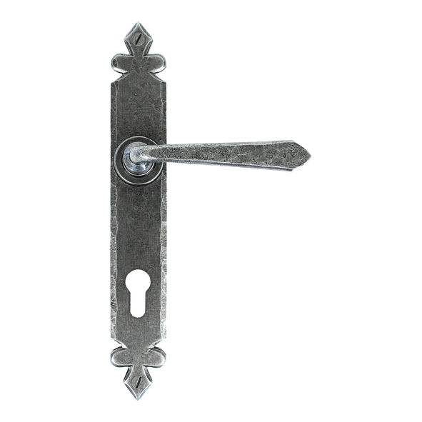 33068  273 x 40 x 5mm  Pewter Patina  From The Anvil Cromwell Lever Espag. Lock Set