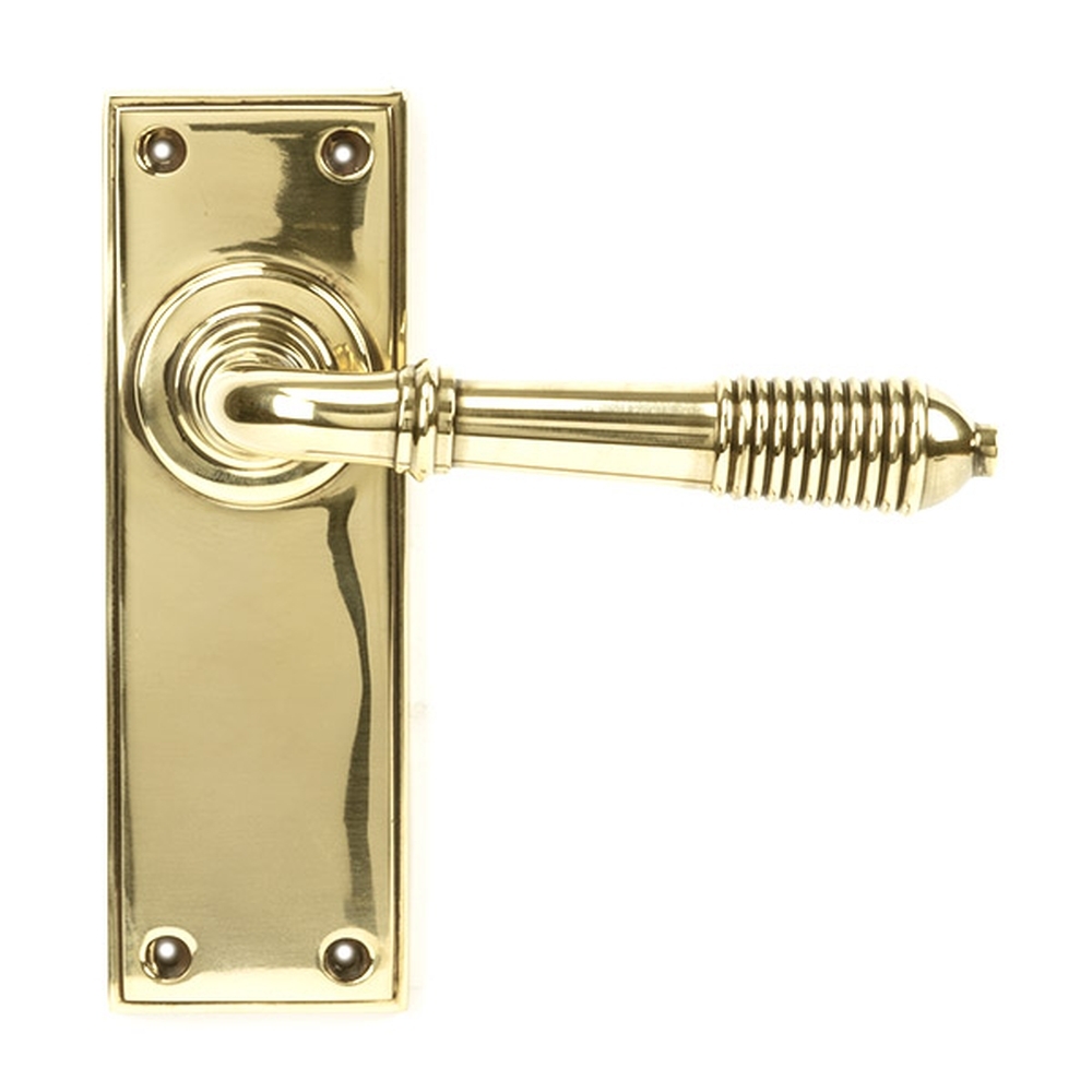 33083  152 x 50 x 8mm  Aged Brass  From The Anvil Reeded Lever Latch Set