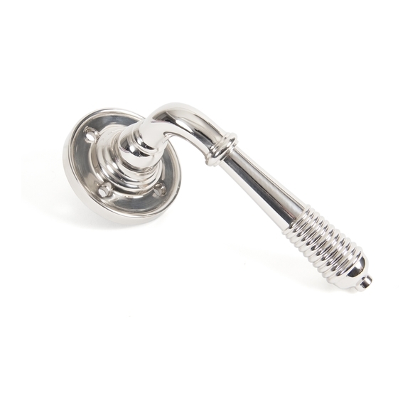 33086  60 x 8mm  Polished Nickel  From The Anvil Reeded Lever on Rose Set