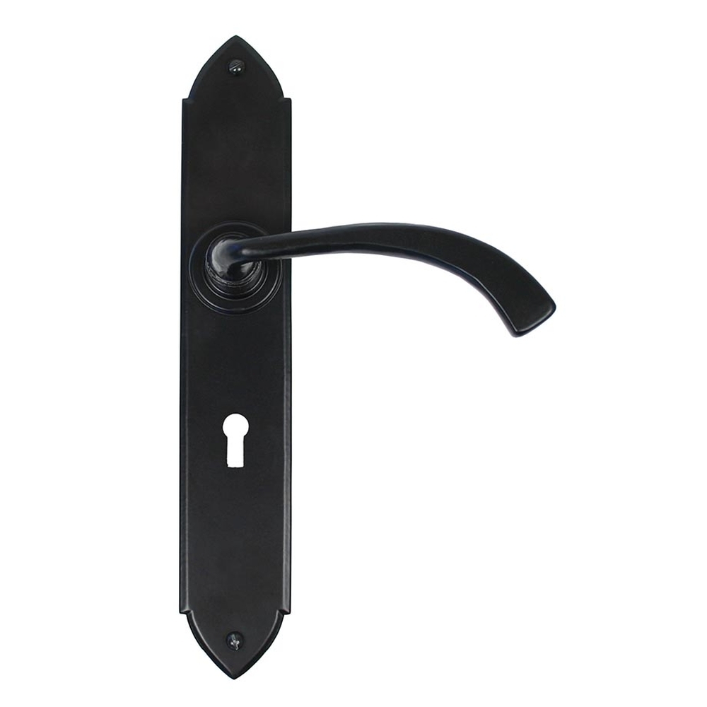 33136  248 x 44 x 5mm  Black  From The Anvil Gothic Curved Sprung Lever Lock Set