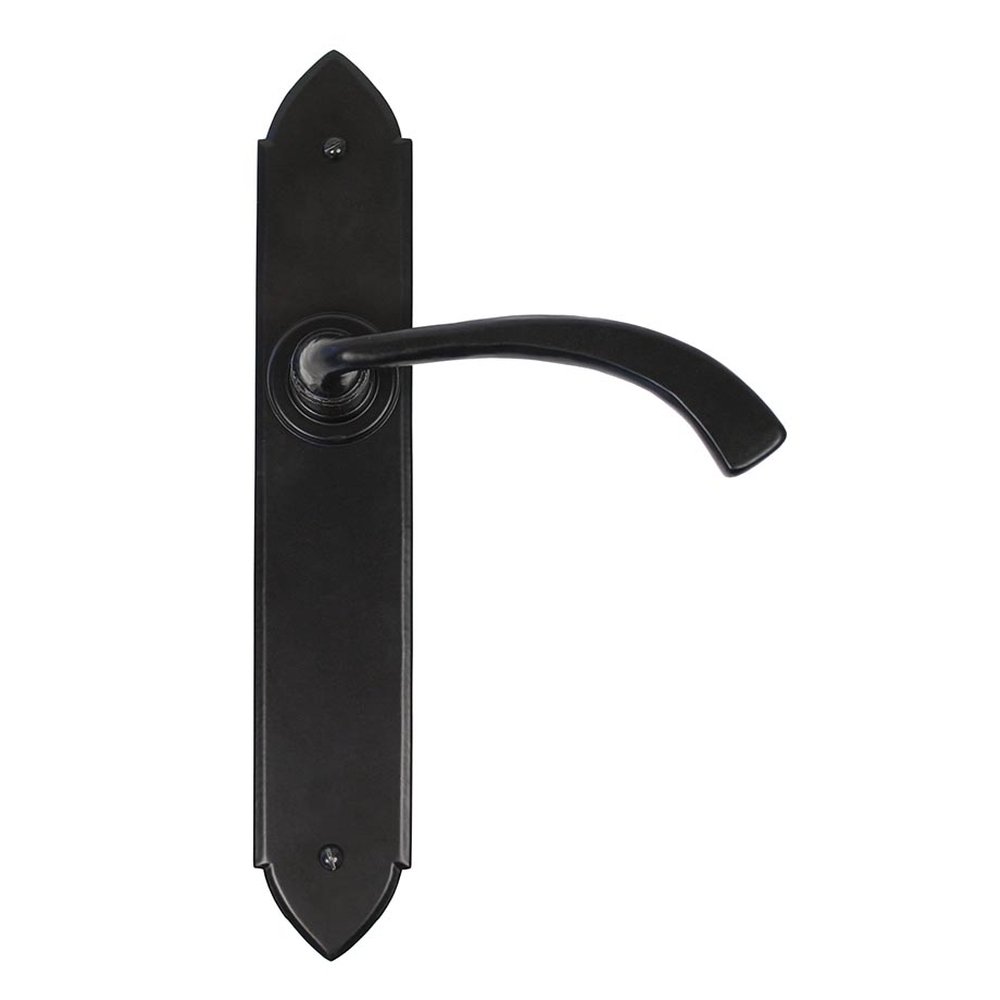 33137  248 x 44 x 5mm  Black  From The Anvil Gothic Curved Sprung Lever Latch Set