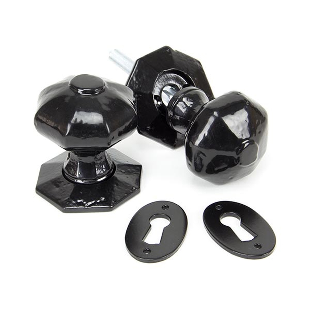 33250  54mm  Black  From The Anvil Octagonal Mortice / Rim Knob Set