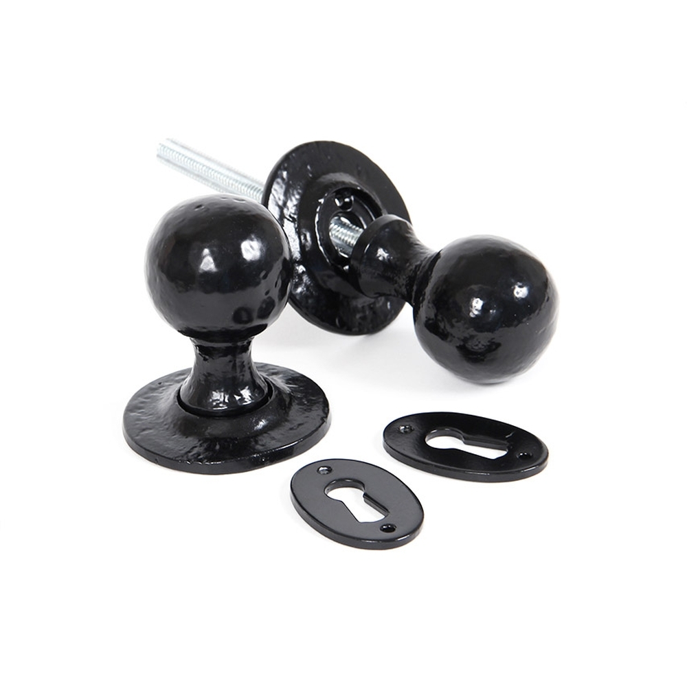 33252  41mm  Black  From The Anvil Round Mortice / Rim Knob Set