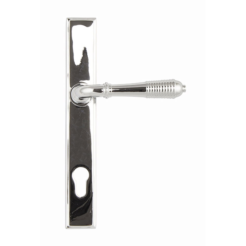 33305 • 244 x 36 x 13mm • Polished Chrome • From The Anvil Reeded Slimline Lever Espag. Lock Set