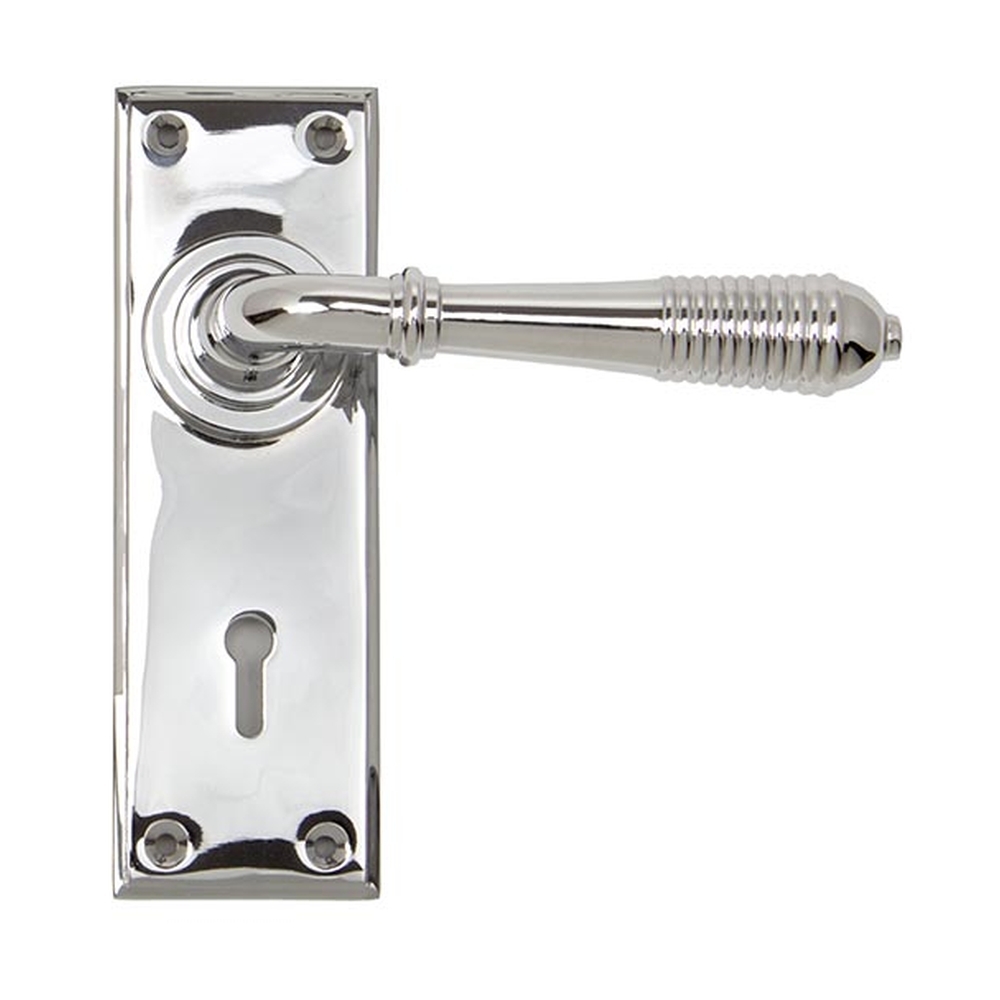 33306  152 x 50 x 8mm  Polished Chrome  From The Anvil Reeded Lever Lock Set