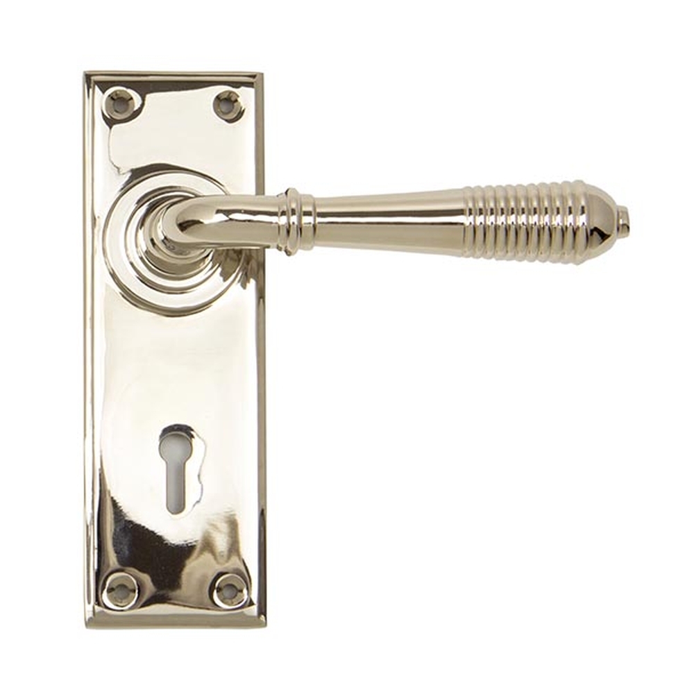 33324  152 x 50 x 8mm  Polished Nickel  From The Anvil Reeded Lever Lock Set