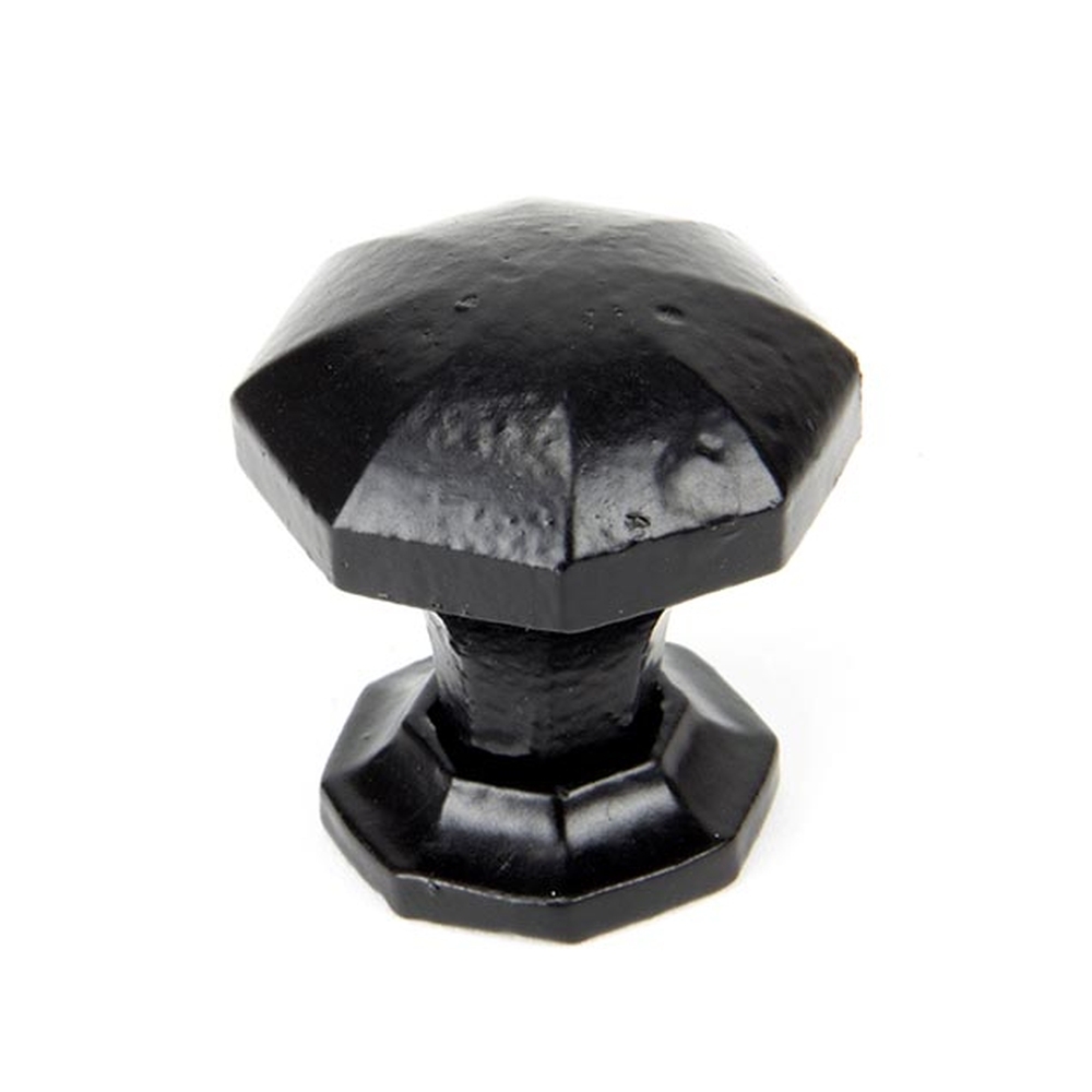 33372  32mm  Black  From The Anvil Octagonal Cabinet Knob - Small