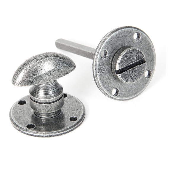 33383  41 x 3mm  Pewter Patina  From The Anvil Round Bathroom Thumbturn