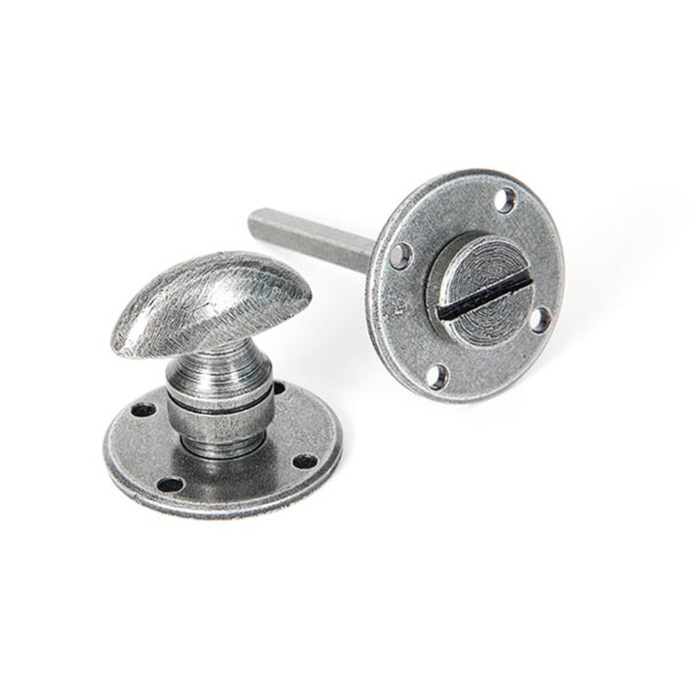 33383  41 x 3mm  Pewter Patina  From The Anvil Round Bathroom Thumbturn