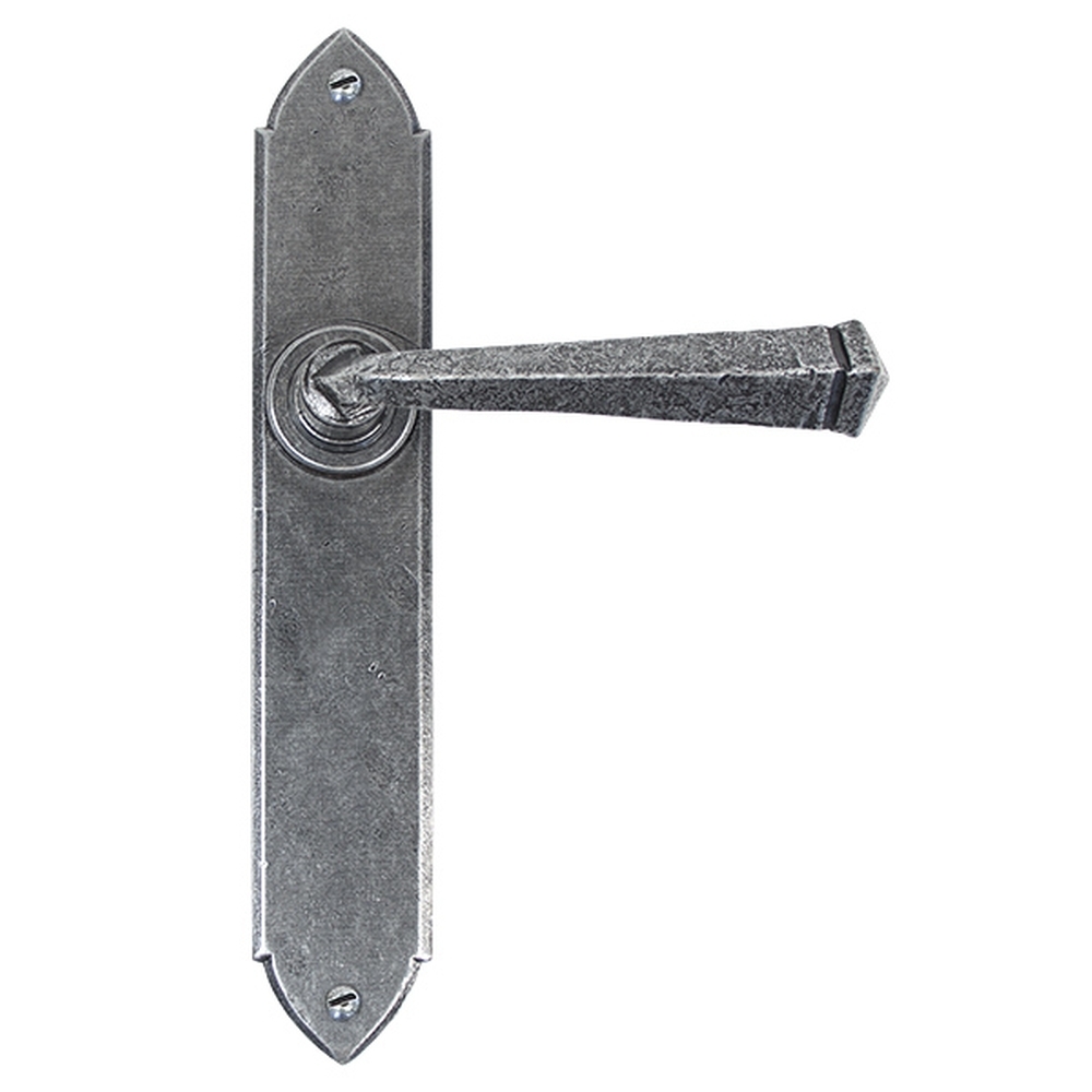 33601  248 x 44 x 5mm  Pewter Patina  From The Anvil Gothic Lever Latch Set