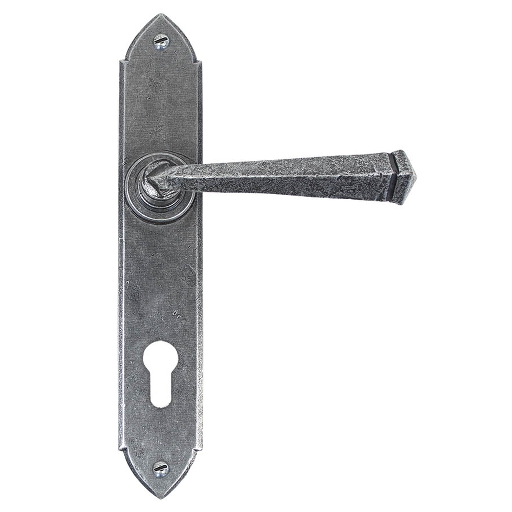 33604 • 248 x 44 x 5mm • Pewter Patina • From The Anvil Gothic Lever Espag. Lock Set