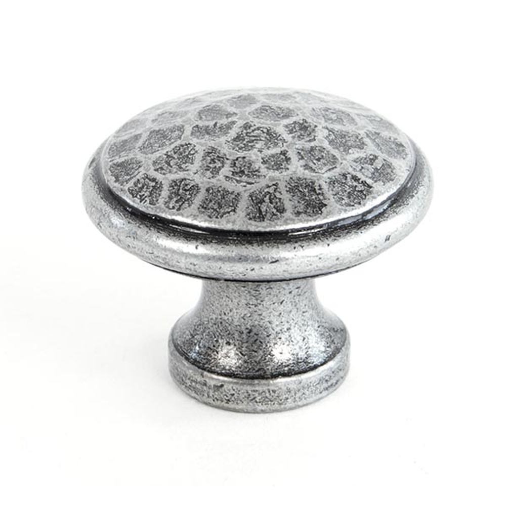 33626  30mm  Pewter Patina  From The Anvil Hammered Cabinet Knob - Medium