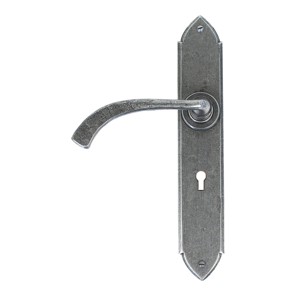 33634  248 x 44 x 5mm  Pewter Patina  From The Anvil Gothic Curved Sprung Lever Lock Set