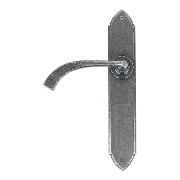 33635  248 x 44 x 5mm  Pewter Patina  From The Anvil Gothic Curved Sprung Lever Latch Set