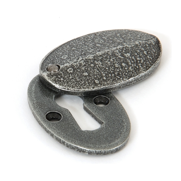 33664  51 x 31mm  Pewter Patina  From The Anvil Oval Escutcheon & Cover