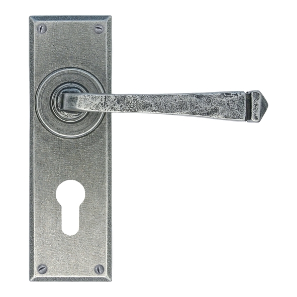 33703 • 152 x 48 x 5mm • Pewter Patina • From The Anvil Avon Lever Euro Lock Set