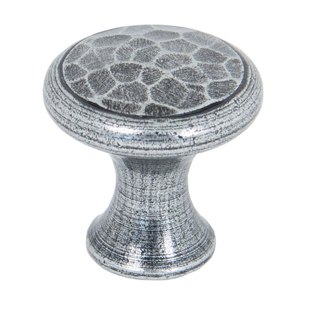 33705  20mm  Pewter Patina  From The Anvil Hammered Cabinet Knob - Small