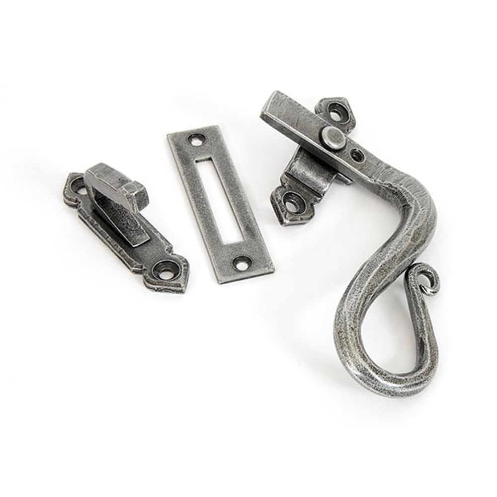 33709  133mm  Pewter Patina  From The Anvil Locking Shepherds Crook Fastener - RH