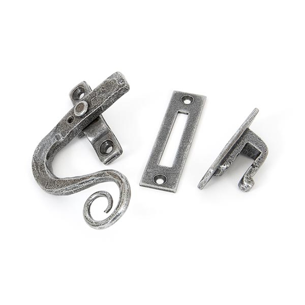 33725  112mm  Pewter Patina  From The Anvil Locking Monkeytail Fastener - LH