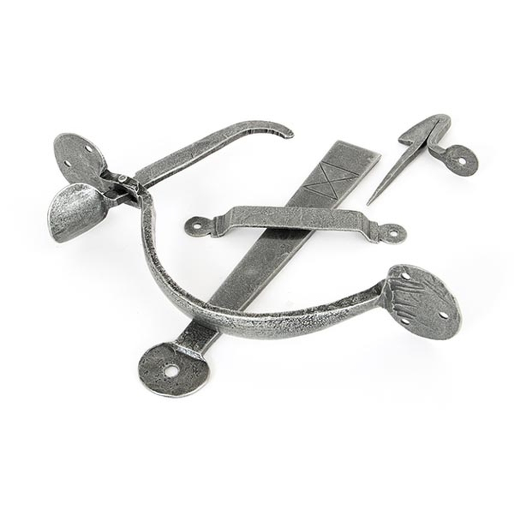 33763  228mm  Pewter Patina  From The Anvil Heavy Bean Thumblatch