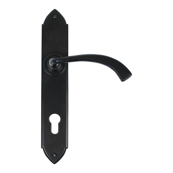 33764  248 x 44 x 5mm  Black  From The Anvil Gothic Curved Lever Espag. Lock Set