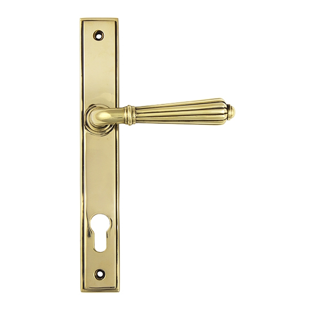 45314  244 x 36 x 13mm  Aged Brass  From The Anvil Hinton Slimline Lever Espag. Lock Set