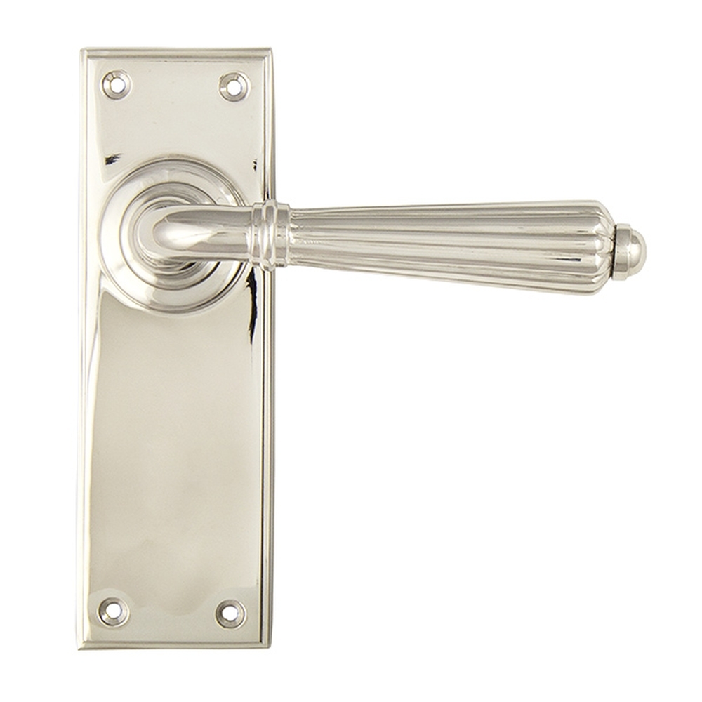 45323  152 x 50 x 8mm  Polished Nickel  From The Anvil Hinton Lever Latch Set