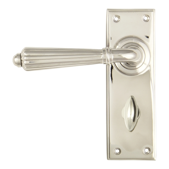 45324 • 152 x 50 x 8mm • Polished Nickel • From The Anvil Hinton Lever Bathroom Set