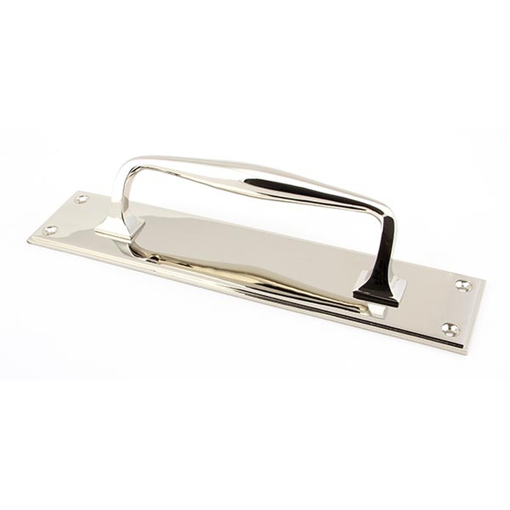 45381 • 300 x 65mm • Polished Nickel • From The Anvil Art Deco Pull Handle on Backplate