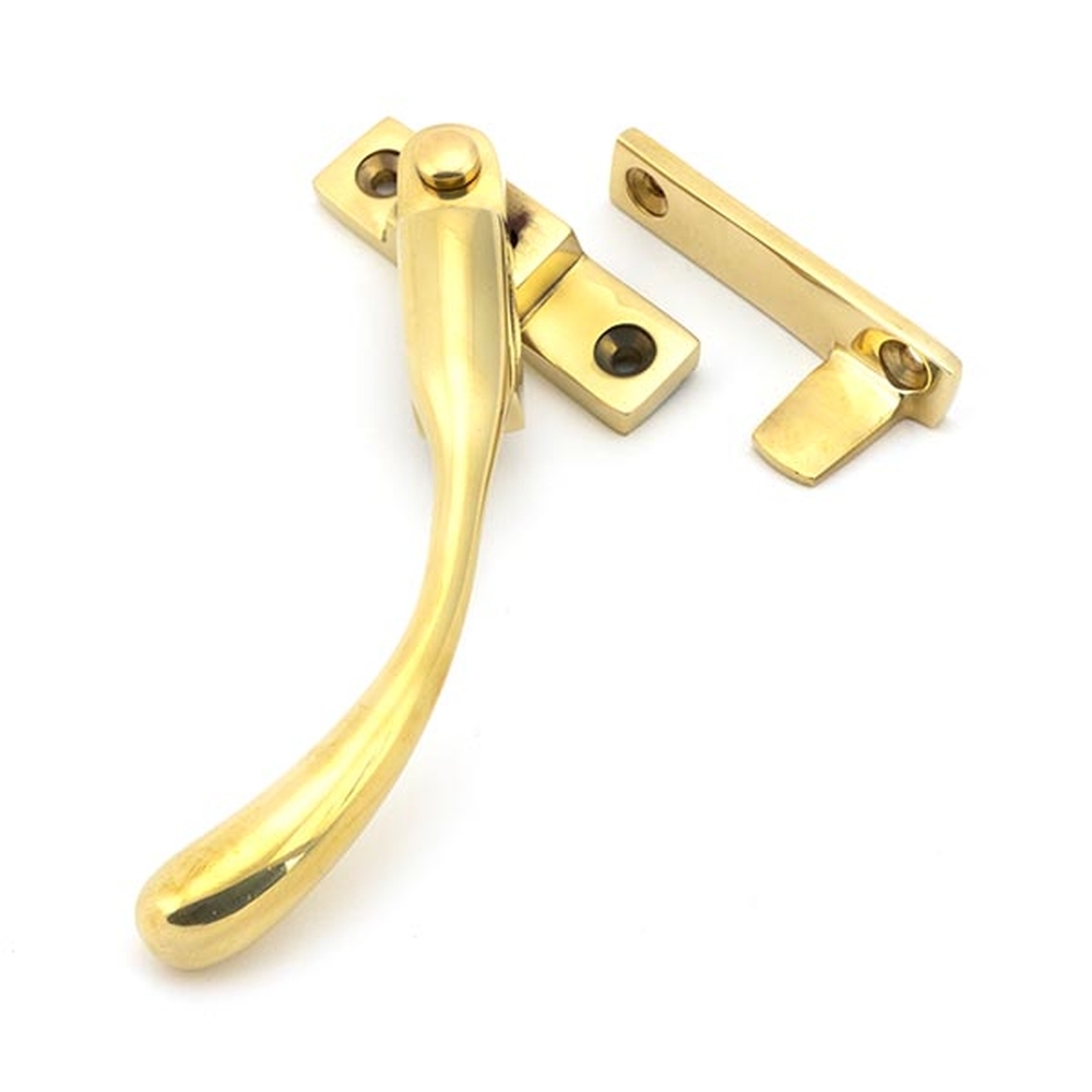 45396  149mm  Polished Brass  From The Anvil Night-Vent Locking Peardrop Fastener - LH