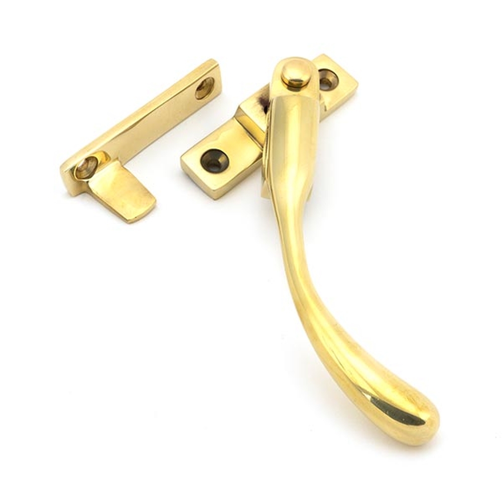 45397  149mm  Polished Brass  From The Anvil Night-Vent Locking Peardrop Fastener - RH