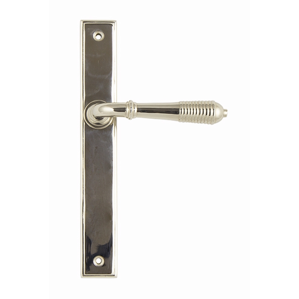 45425  244 x 36 x 13mm  Polished Nickel  From The Anvil Reeded Slimline Lever Latch Set