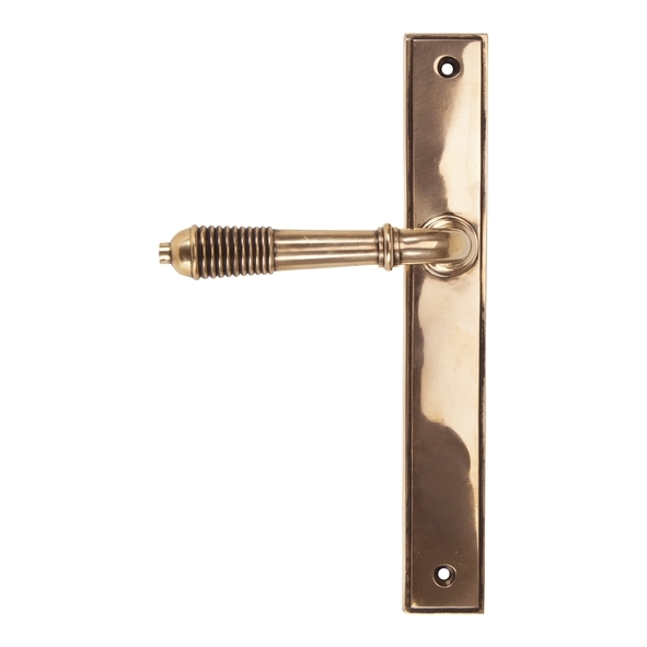 45428 • 244 x 36 x 13mm • Polished Bronze • From The Anvil Reeded Slimline Lever Latch